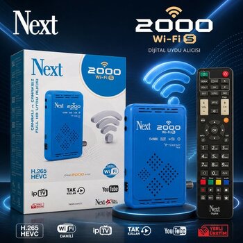 Next 2000 Wifi S Çanaklı-Çanaksız Dahili Wi-Fi  Full Hd Mini Uydu Alıcısı