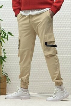 Erkek Kargo Cepli Mevsimlik Jogger Pantolon - Bej - M