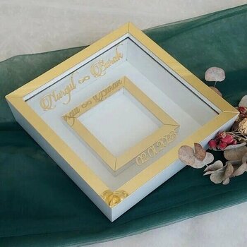 Verda Çerçeve Beyaz-Gold Ahşap 25 x 25 cm Fotoğraf Çerçeve