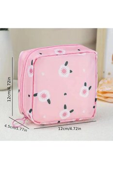 CUPPERA Çok Amaçlı Ped Çantası, Makyaj Çantası, Kozmetik Çantası, Toka Çantası