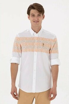 U.S. Polo Assn. 50300081-VR015 Camel Düz Yaka Uzun Kol M Gömlek
