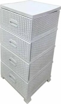 Evistro Plastik Raddan Sebzelik Dolap 4 Katlı Beyaz