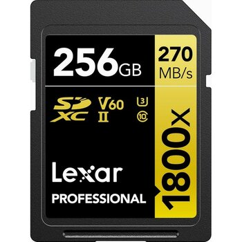 Braventa Collection Lexar Sdxc Professional 64GB 1800X Uhs-Iı Altın Serisi, Sınıf 10, U3, V60, 4K Video Kaydı Için, Siya