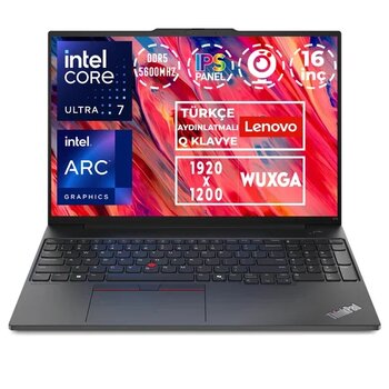 Lenovo Thinkpad E16 Gen 2 Ultra 7 155H 16Gb 1Tb Ssd 16" Wuxga W11p Dizüstü Bilgisayar 21Ma008xtx 015