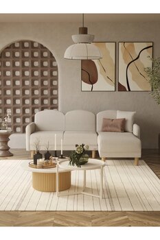 Modalife Bohem Köşe Takımı, İskandinav L Koltuk, Modern Köşe Koltuk, Uzanmalı, Yataklı Sandıklı
