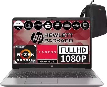 Hp 255 G9 Amd Ryzen 7 5825U 32GB 512GB SSD Radeon Vega 8 Windows 11 Home 15.6" IPS Fhd Taşınabilir Bilgisayar 6Q8N3ESH17 + Zetta Çanta