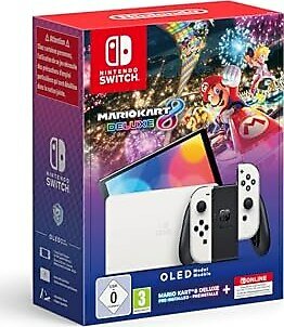 Nintendo Switch OLED Konsol Beyaz + Mario Kart 8 Deluxe + 12 Months Nso