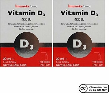 Imuneks Vitamin D3 400 IU 20 mL Sprey 2 Adet
