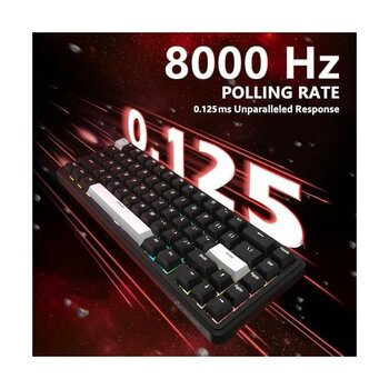 Attack Shark X65 He Manyetik Anahtarlı 65% Gaming Klavye – 8000 Hz Ultra Hızlı Tepki, 0.01 mm Trigger Hassasiyeti, Pbt Tuşlar, Rgb Aydınlatma, Qmk ...