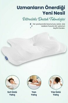 Orpedox Ulralüks Boyun Destekli Visco Ortopedik Yastık - 68X39X13-11CM - Beyaz