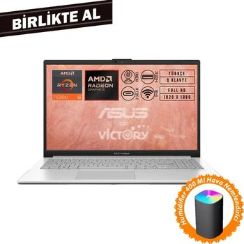 Asus Vivobook Go 15 Amd Ryzen 5 7520U 8gb 1tb SSD 15.6" W11P + Hava Nemlendirici E1504FA-NJ115 017 - 1 TB - 8 GB