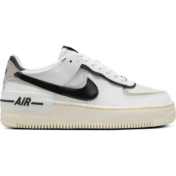 Nike Air Force 1 Shadow Sneaker Unisex Hakiki Deri Günlük Spor Ayakkabı Beyaz Siyah - 39 - Beyaz - Siyah