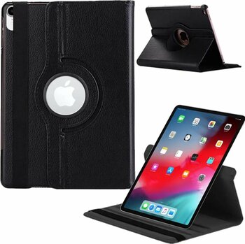 Smart Tech Döner Standlı Siyah Apple iPad Pro 12,9 inç 3. Nesil Suni Deri Tablet Kılıfı