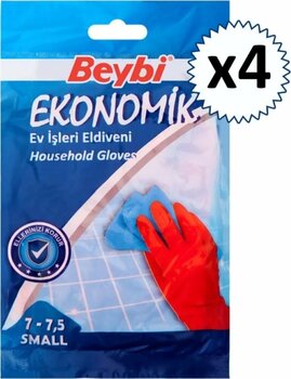 Beybi Bysevil Bulaşık Temizlik Eldiveni Small 7-7.5 (4 ADET)