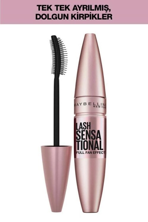 Maybelline New York Lash Sensational Yelpaze Etkili Siyah Hacim Verici Kıvırma Etkili Maskara