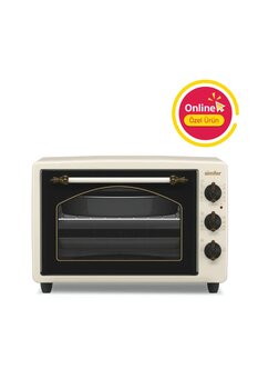 Simfer Retro Bej 34 LT Statik Mini/Midi Fırın - 4 Fonksiyon, Programlanabilir Pişirme & Isı Kontrol