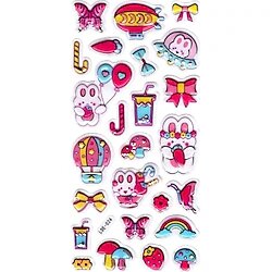 Sticker Kabartmalı Stiker Defter Planlayıcı Etiket (Lde024) 19x9cm Tavşan Balon