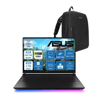 Asus Rog Strix Scar 18 G835LW-SA129 Intel Core Ultra 9 275HX Aı 48GB GB 2tb SSD 16GB/RTX5080 Gddr7 175W 18" 2.5k 2560X1600 Wqxga 240Hz 3ms 1200NITS WINDOWS11HOME Laptop WSA129H21+ZETTAÇANTA