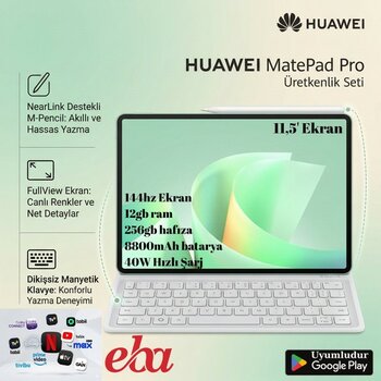 Huawei Matepad Pro 11.5"s 12GB Ram - 256GB, 144Hz Akıcı Ekran Papermatte, Klavye + M-Pencil Dahil, Googleplay Yüklenebilir - 256 GB - Yeşil