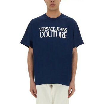 Versace Erkek Regular Fit Yuvarlak Yaka Kısa Kollu Lacivert T-Shirt 78GAHE05CJ00E-283 - M