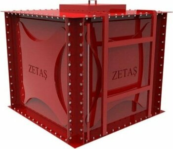 Zetaş Sıvı Membran Kaplı Modüler Su Deposu Kırmızı 2.500 Lt