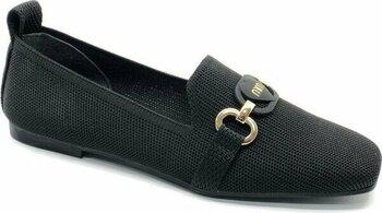 Feles Küt Burun Kalp Toka Detaylı Kadın Babet Ayakkabı - Siyah - 36