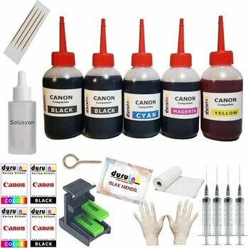 Duruink Pg 545 cl 546 5x100 ml Canon yazıcıları uyumlu Kartuş Dolum Seti
