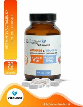 Vitamost Vitamin D3k2 Vitamin D3 K2 90 Softgel 500 Mg