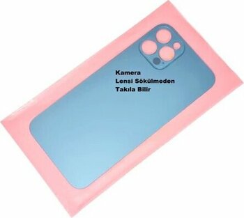 İphone 12 Pro Arka Pil Batarya Kapağı (Cam) Mavi