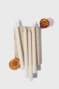 Gizemli Home 4 Lü Beyaz Şamdan Mumu