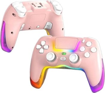VOOKA PS4 Kol Kablosuz Gamepad Oyuncu Kol /Çift Titreşim/6 Eksenli RGB Mod/PS4/Switch/PC/Androd/İphone