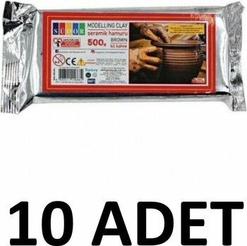 10 Adet Hava ile Kuruyan Seramik Kil Hamuru 500 gr Kahverengi