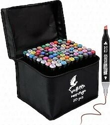 valletta Moringa 80'lı Çift Taraflı Art Marker Keçeli Kalem Seti Çantalı