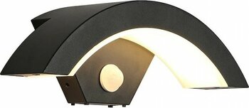 Hareket Sensörlü Dış Mekan Yarım Ay Led Aplik Duvar Aydınlatma Siyah