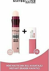 Maybelline New York Instant Anti Age Eraser Kapatıcı- 05 Brighten + Mini Matte Ink Likit Mat Ruj - 15 Lover Makyaj Seti