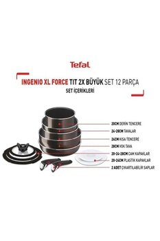 TEFAL Ingenio XL Force Titanyum 2X Büyük Set 12 Parça