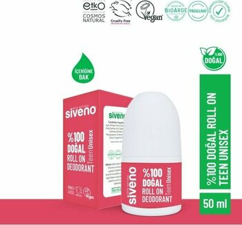 Siveno %100 Doğal Roll On Teen Unısex Deodorant Koku Önleyici Bitkisel Lekesiz Vegan 50 ml