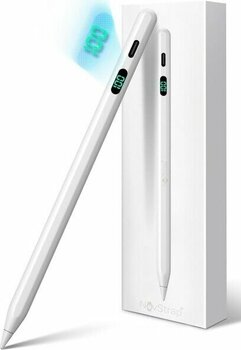 Novstrap Apple iPad Pro 11 2/3/4 Nesil ile Uyumlu Dokunmatik Tablet Kalemi Pencil DZ915 Şarj Ekranlı Avuç Içi Reddi Stylus - Beyaz