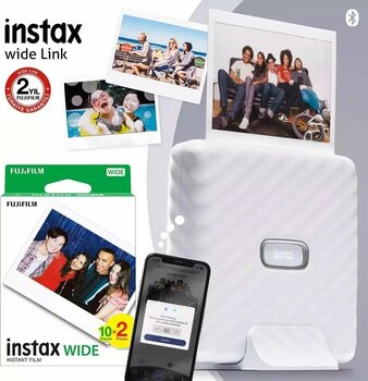 Instax Wide Link Beyaz Akıllı Telefon Yazıcısı Ve 20'li Film