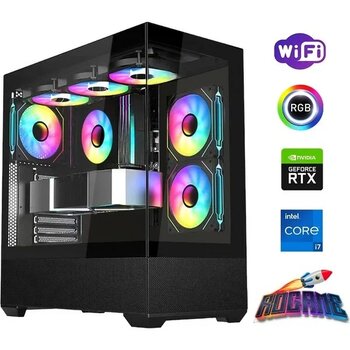 Rogame Intel Core i7 14700F 32 GB DDR4 1 TB M2 8 GB RTX 4060 Siyah Oyun Bilgisayarı