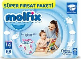 Molfix Bebek Bezi Süper Fırsat Paketi Maxi Plus(4+) 9-16 Kg 68 Li