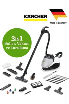 Karcher Sv7 Elektrikli Süpürge Buharlı Temizleyici 2200W 4 Bar HEPA Filtreli Cam Halı Sert Zemin Mobilya Kimyasalsız Hijyenik Profesyonel Ev Tipi Yüksek Basınçlı Buhar Temizlik Makinesi Garantili