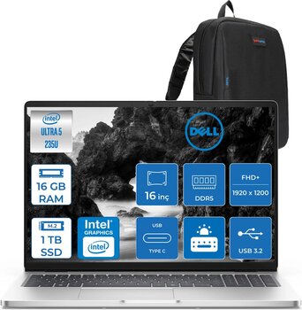 Dell Pro 16 Intel Core Ultra 5 235u 4.9ghz 16gb Ddr5 1tb Ssd Freedos Intel® Aı Boost 16 Inç Ips Fullhd+ (1920x1200) Taşınabilir Bilgisayar Pc16250bto105f03 + Zetta Çanta