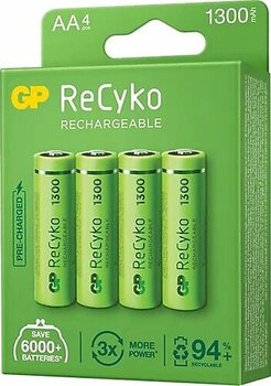 GP Recyko 1300 mAh 4'lü Şarjlı AA Kalem Pil