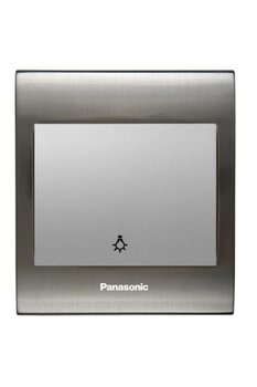 PANASONIC Thea Blu Light Anahtar, Çerçeve Inox+Beyaz, Kapak Metalik Beyaz