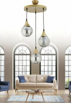 Lüx Aydınlatma Peri Eskitme Füme Camlı Avize