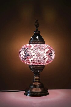 Asylove Mozaik Cam Masa Lambası, Türk Lambası, Dekoratif Masa Aydınlatması, Özel Tasarımı