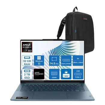 Lenovo Yoga Pro 7 14Akp10  Amd Ryzen Aı 7 350 32Gb Ram 2Tb Ssd 14.5" 3K (2944X1840) Oled 1000Nıts Wın11home Taşınabilir Bilgisayar Yg83kg000gtrh0