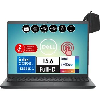 Dell Inspiron 3530 Intel Core İ7-1355U 32GB 1tb SSD Fhd 15.6" Dokunmatik Windows 11 Pro Taşınabilir Bilgisayar WI35301018TU53+ZETTAÇANTA - 32 GB