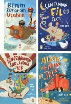 Timaş Yayınları Benim Zürafam Uça Bilir - Çantamdan Fil Çıktı - Dinazorumun Saklandığı Yer - Uzaya Giden Tren 4'lü Hikaye Seti